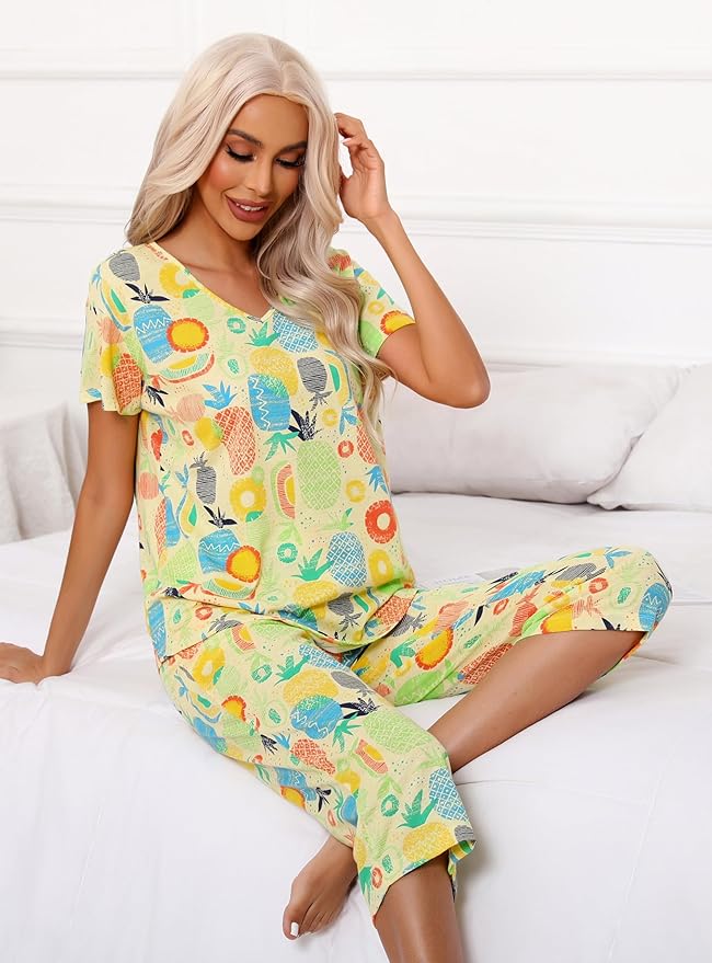 Women's Capri Pajama Set - 2 Piece