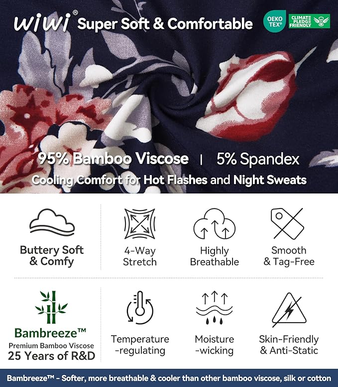 Bamboo Cooling Shorts Pajama Set - Short Sleeve - 2 Piece