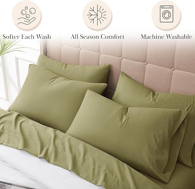 Microfiber Bed Sheet Set - Queen - 6 Piece