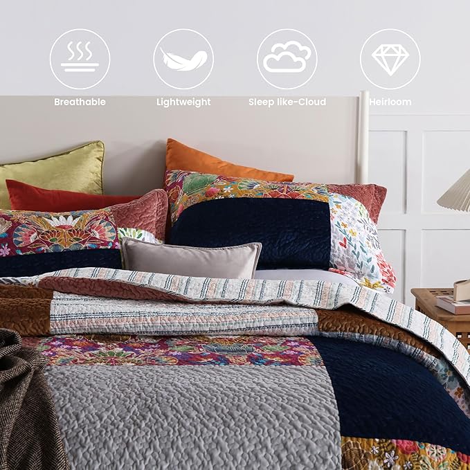 100% Cotton Quilt Set - Queen
