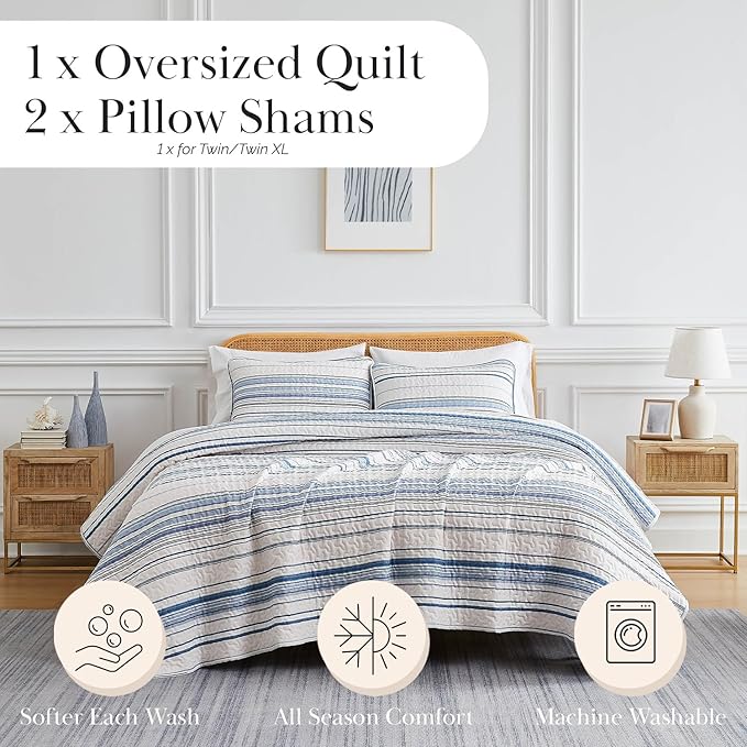 Microfiber Quilt Set - King - 3 Piece