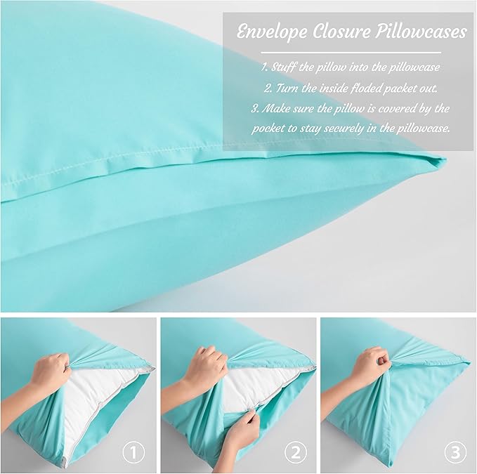 Microfiber Pillowcase Set - 14 x 20 in - 2 Pack - 2 Piece