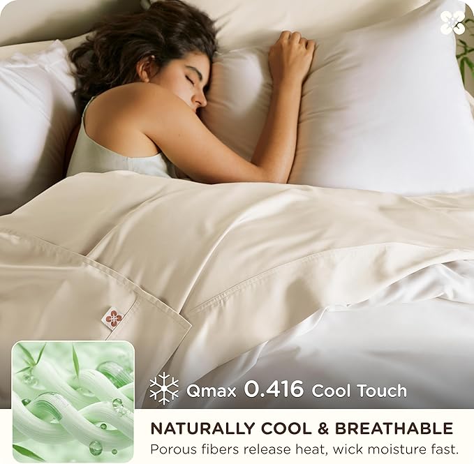 Bamboo Cooling Bed Sheet Set - King - 18 in Deep Pocket - 4 Piece
