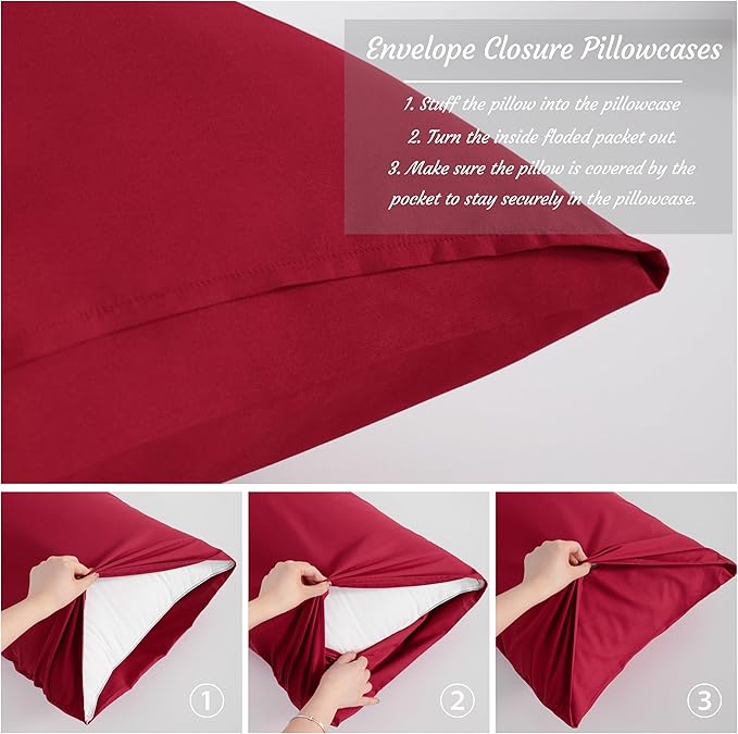 Microfiber Pillowcase Set - Standard - 20 x 26 in - 2 Pack - 2 Piece