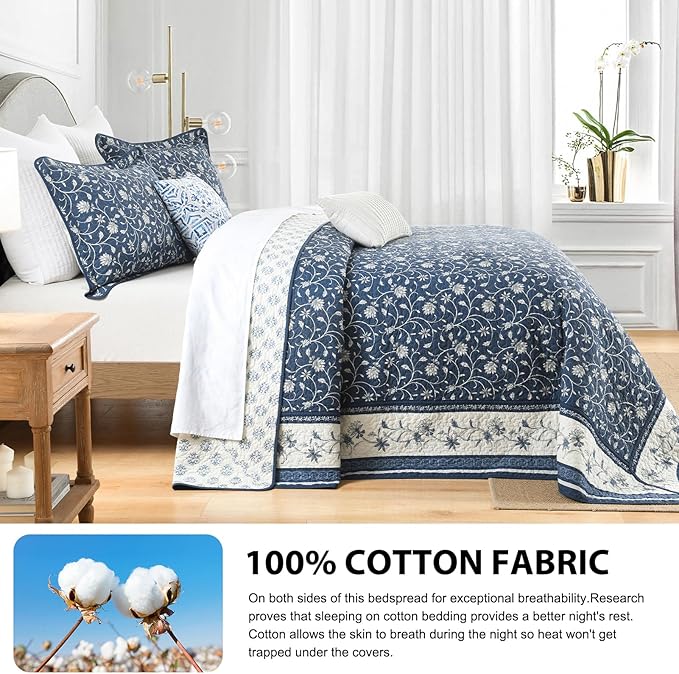 100% Cotton Bedding Set - King - 3 Piece