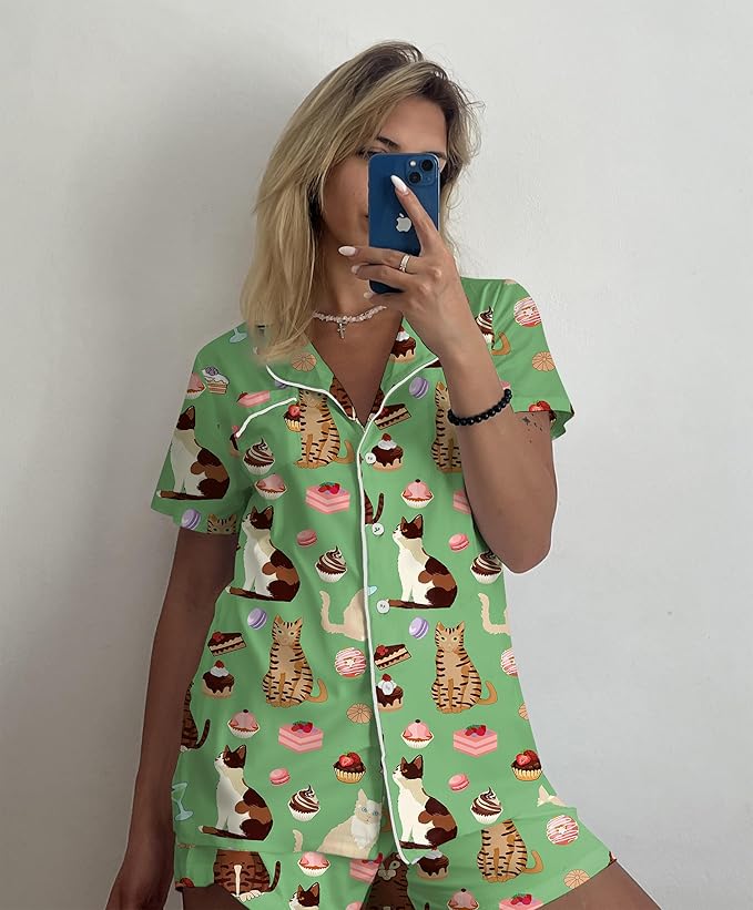 Women's Pajama Set - Short Sleeve - 2 Piece