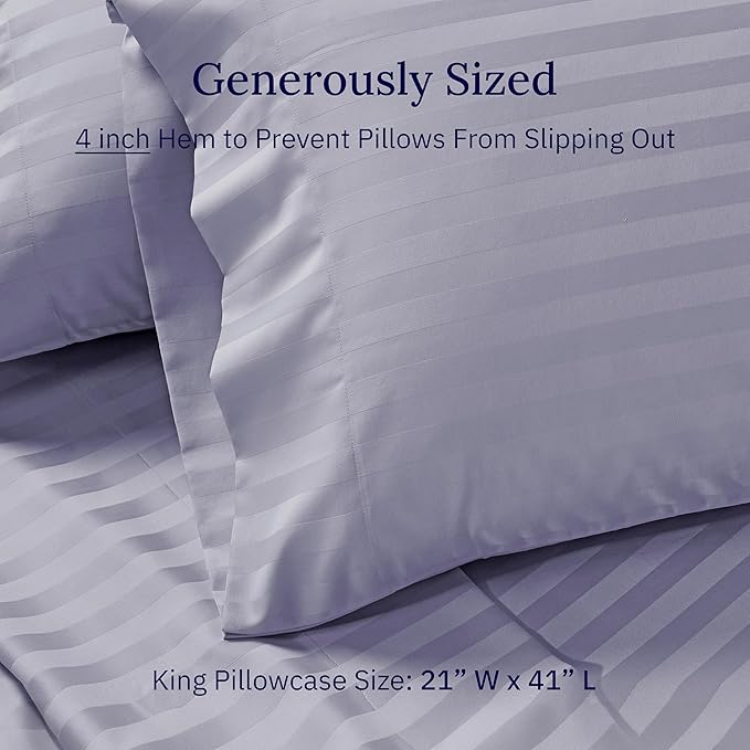 100% Cotton Pillowcase Set - King - 2 Piece