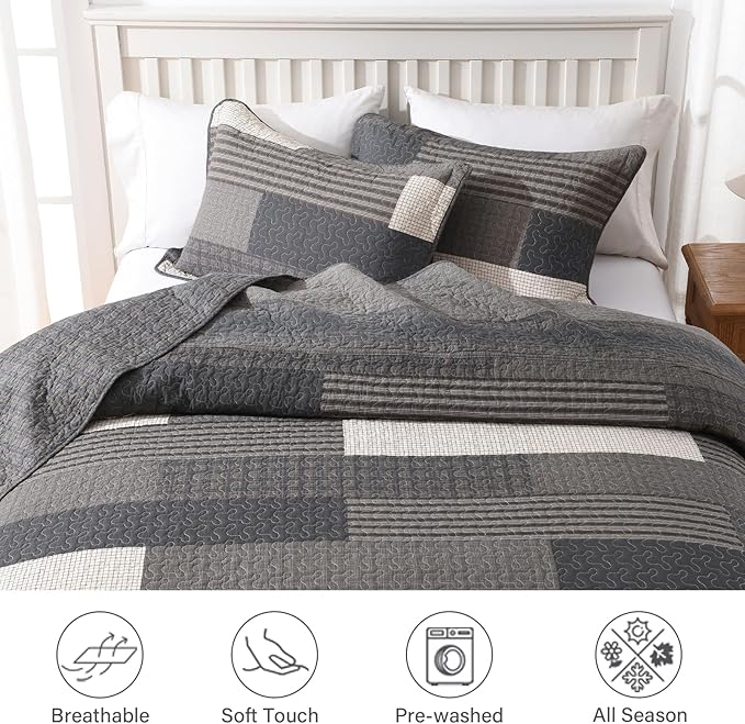 100% Cotton Bedding Set - Queen - 3 Piece