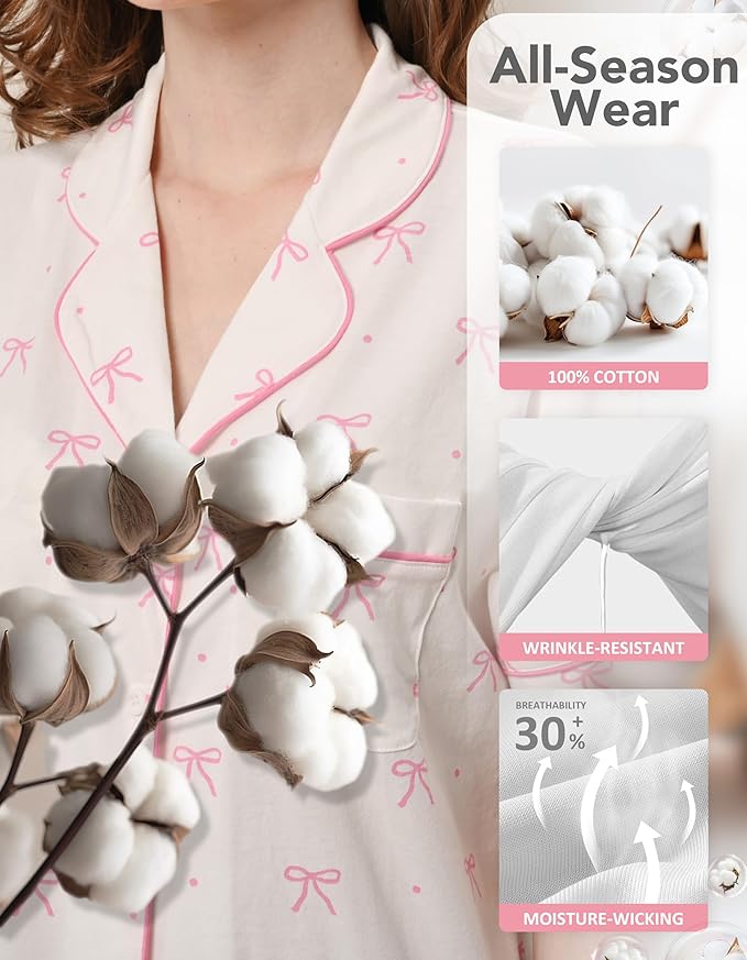 Women's 100% Cotton Pajama Set - 2 Piece