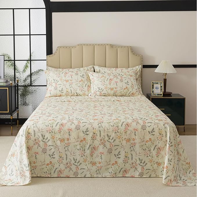 100% Cotton Bed Sheet Set - Queen - 4 Piece