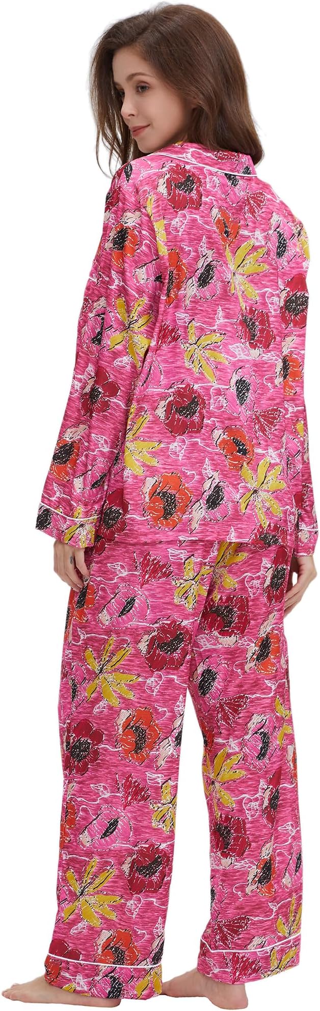 Satin Pajama Set - Long Sleeve - 2 Piece