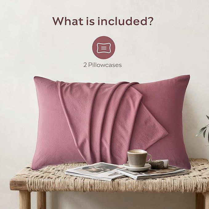 Linen Pillowcase Set - Standard - 20 x 26 in - 2 Piece