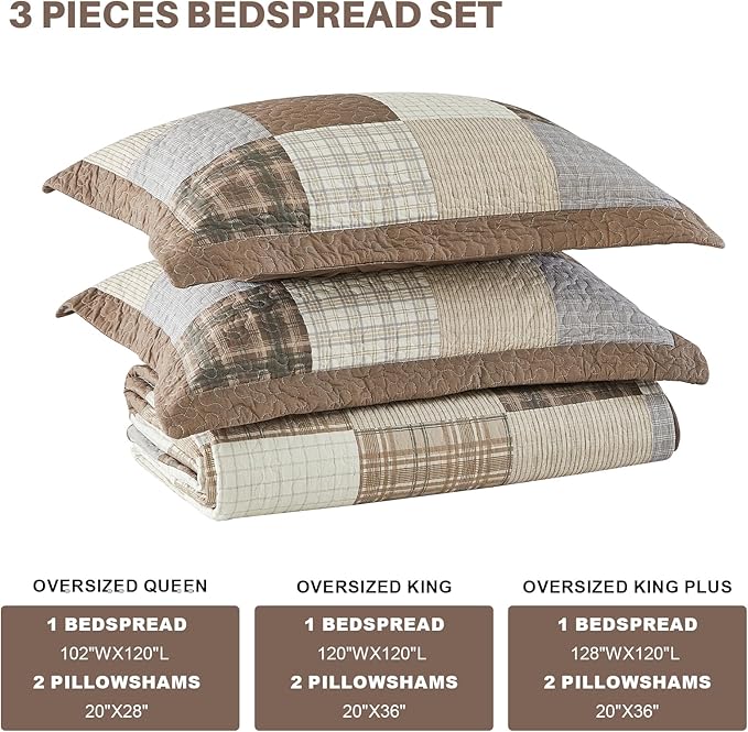 100% Cotton Bedding Set - King - 3 Piece