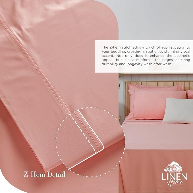 100% Cotton Bed Sheet Set - Full - 4 Piece