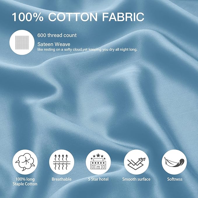 100% Cotton Pillowcase Set - Standard - 20 x 26 in - 2 Piece