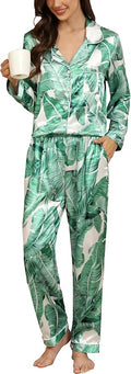 Women's Satin Pajama Set - Long Sleeve - 2 Piece