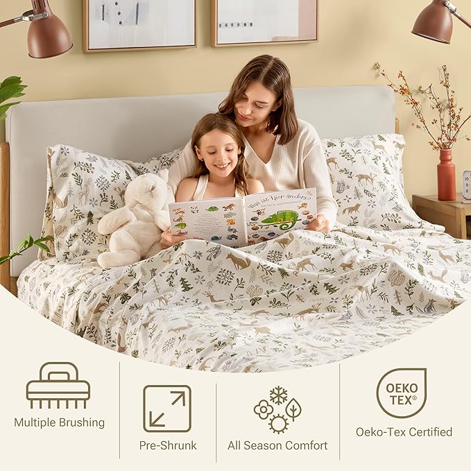 100% Cotton Bed Sheet Set - Full - 4 Piece