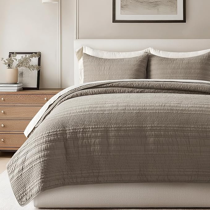 100% Cotton Quilt Set - King - 3 Piece