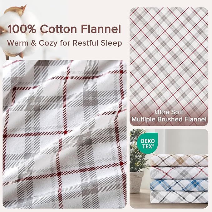 Flannel Bed Sheet Set - Full - 4 Piece