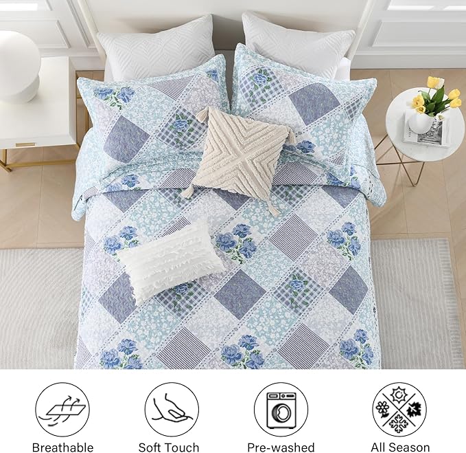 100% Cotton Bedding Set - Queen - 102 x 120 in - 3 Piece