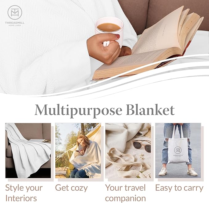 100% Cotton Blanket - Queen - 90 x 92 in