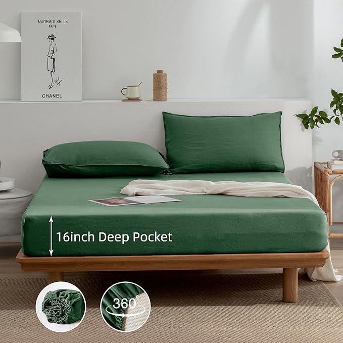 Linen Bed Sheet Set - Full - 4 Piece