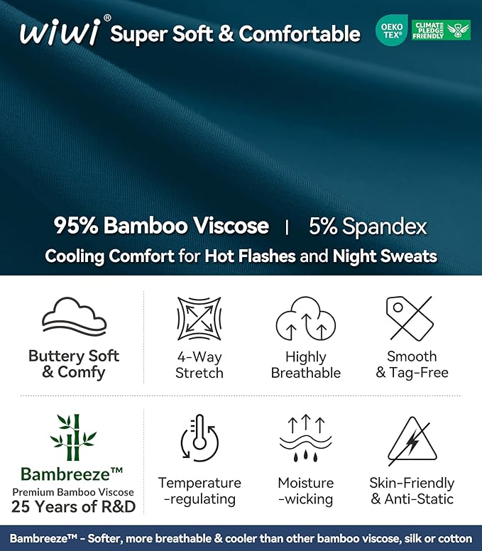Women's Bamboo Cooling Pajama Set - Short Sleeve - 2 Piece