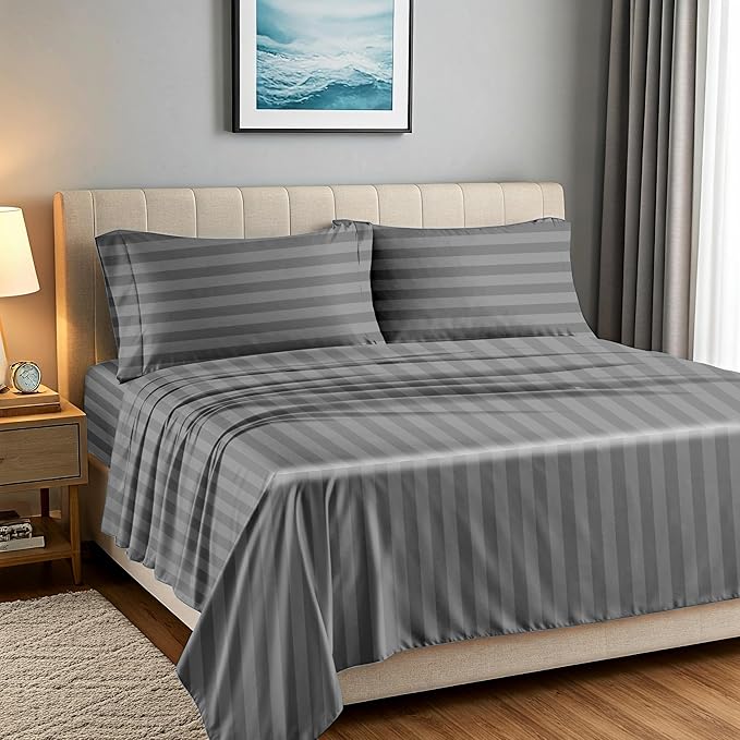 Linen Bed Sheet Set - Queen - 19 in Deep Pocket - 4 Piece