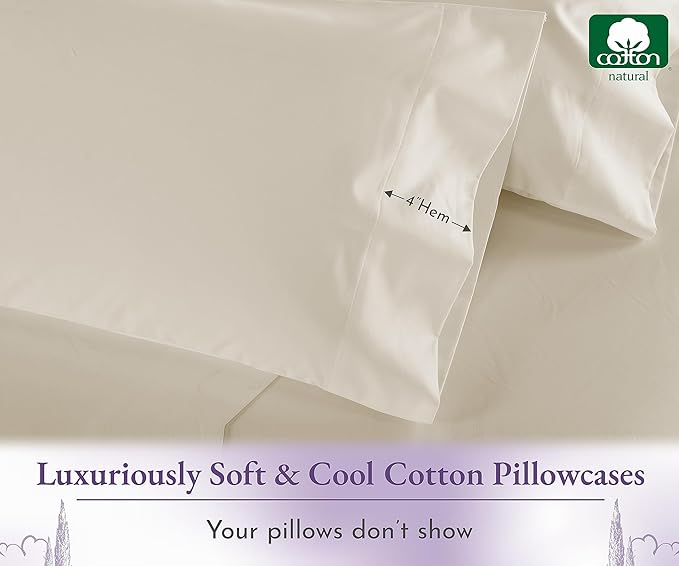 100% Cotton Pillowcase Set - Queen - 2 Piece