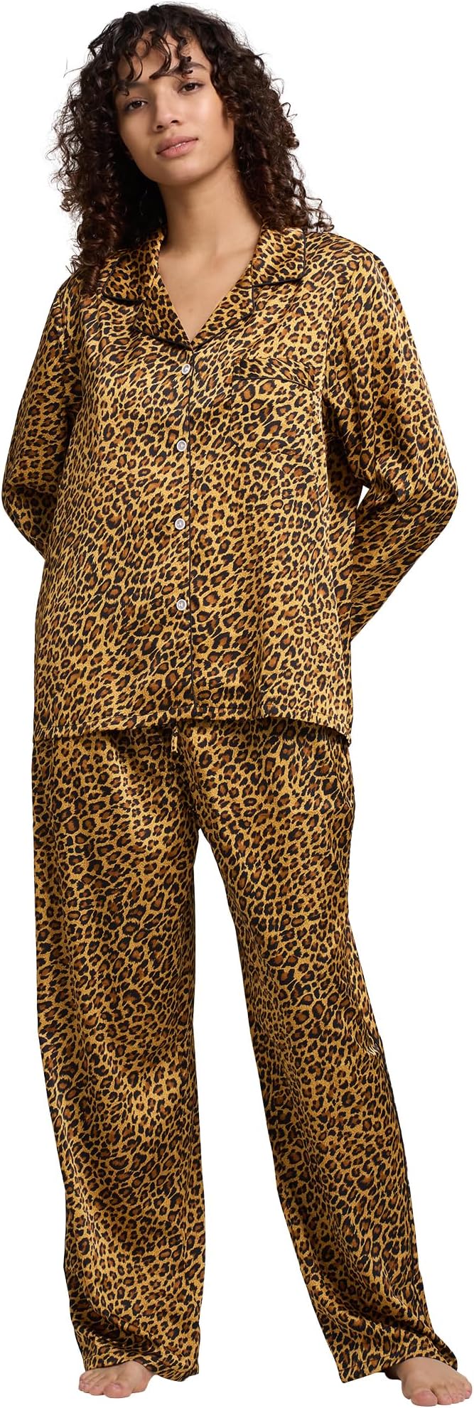 Satin Pajama Set - Long Sleeve - 2 Piece
