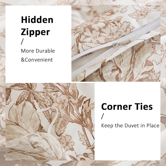 100% Cotton Duvet Cover Set - King - 3 Piece