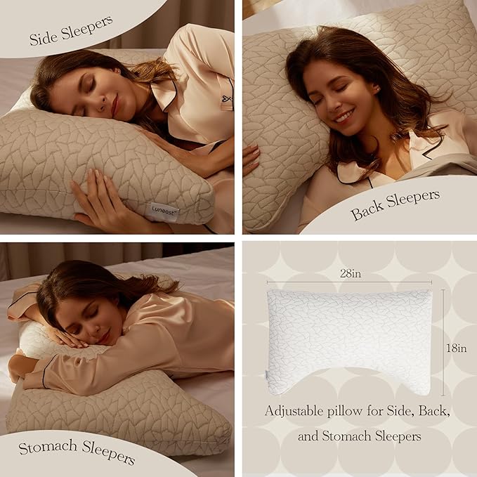 Memory Foam Bed Pillow - King - 18 x 34 in