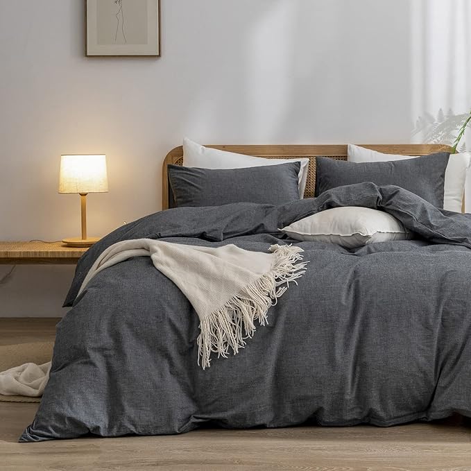 Linen Duvet Cover Set - Queen - 3 Piece