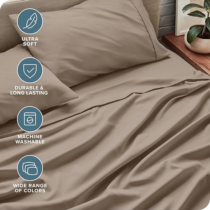 Microfiber Bed Sheet Set - Queen - 4 Piece