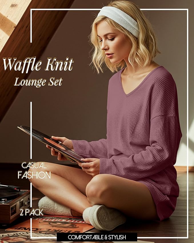 Women's Shorts Pajama Set - Long Sleeve - 2 Pack - 2 Piece