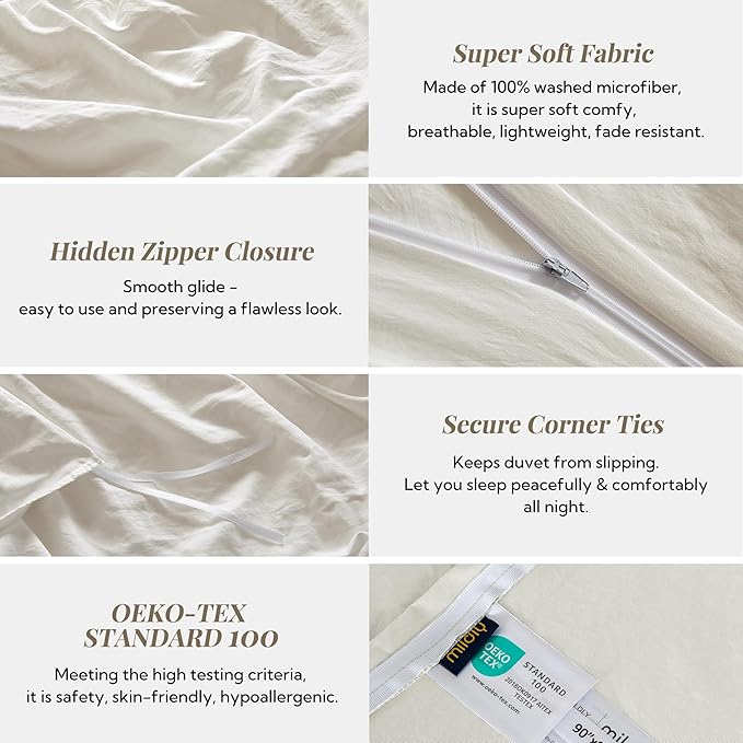 Microfiber Duvet Cover Set - 3 Piece