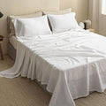 Linen Bed Sheet Set - Queen - 6 Piece