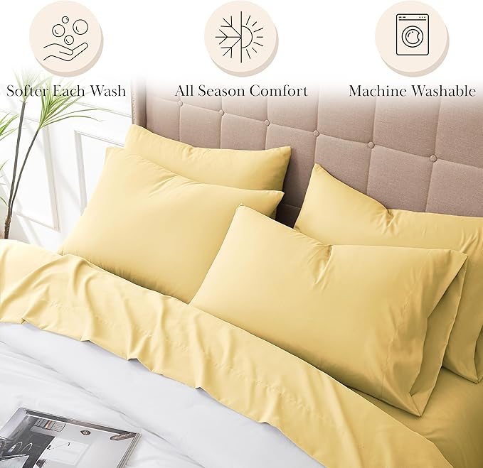 Microfiber Bed Sheet Set - California King - 6 Piece
