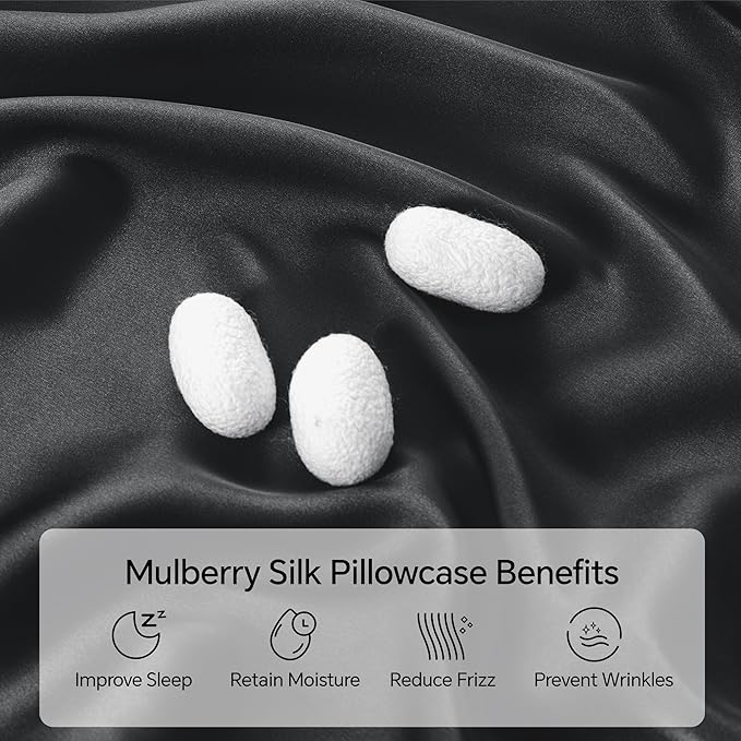Mulberry Silk Cooling Pillowcase Set - Standard - 20 x 26 in - 2 Pack