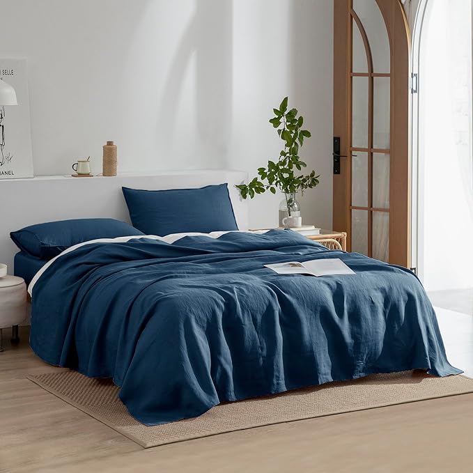 Linen Bed Sheet Set - Full - 4 Piece