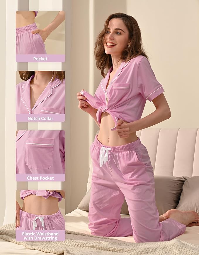 Women's 100% Cotton Pajama Set - 2 Piece