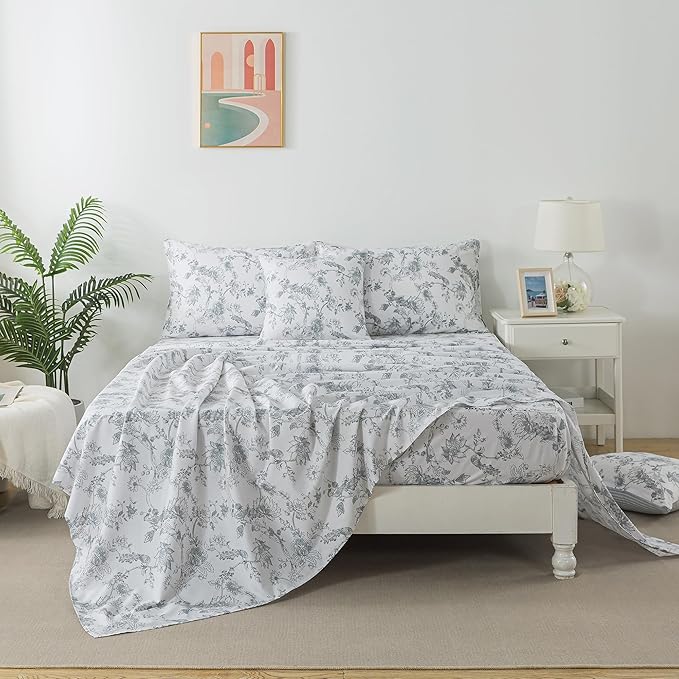100% Cotton Bed Sheet Set - Full - 4 Piece