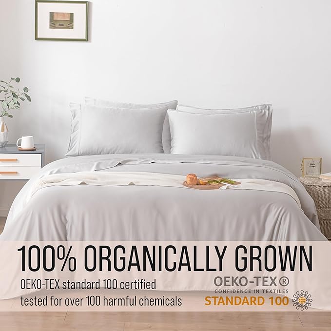 Bamboo Cooling Bed Sheet Set - King - 18 in Deep Pocket - 6 Piece