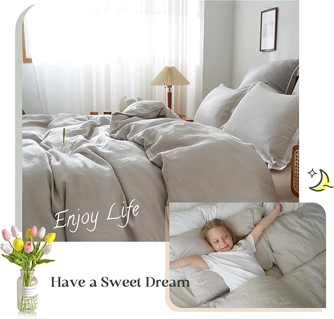 Linen Duvet Cover Set - Twin