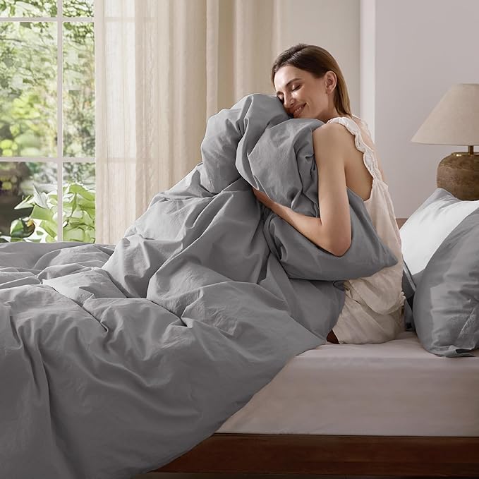 Linen Duvet Cover Set - Queen - 3 Piece