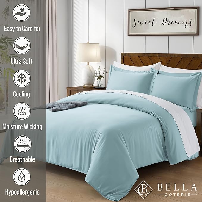 Bamboo Cooling Duvet Cover Set - Queen - 3 Piece