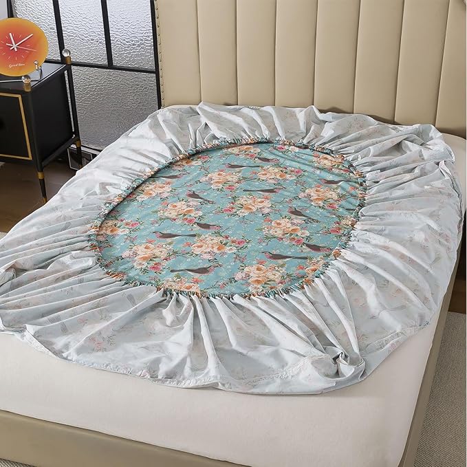 100% Cotton Bed Sheet Set - Full - 4 Piece