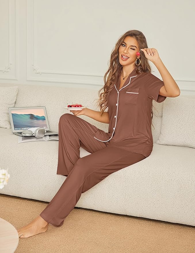 Pants Pajama Set - Short Sleeve - 2 Piece