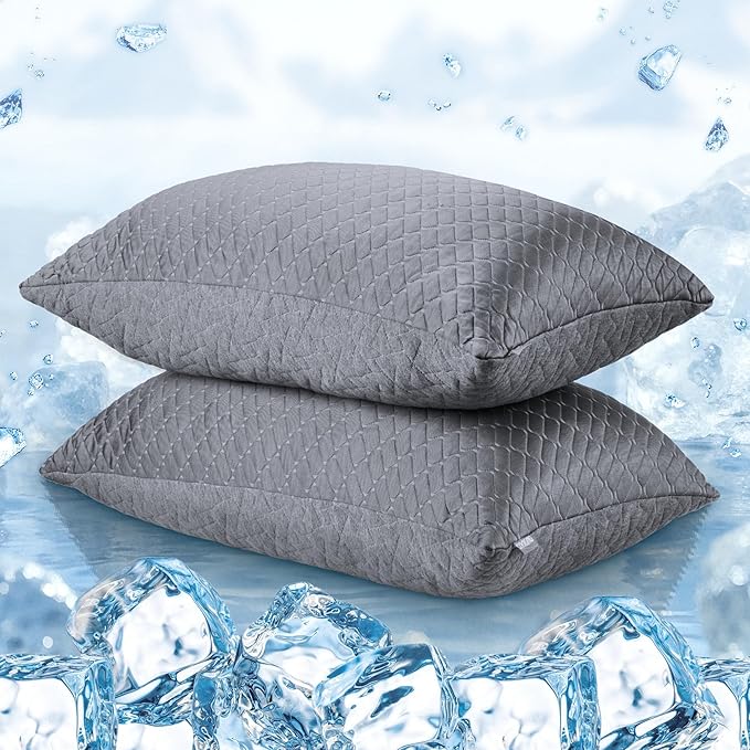 Memory Foam Cooling Bed Pillow - Standard - 2 Piece