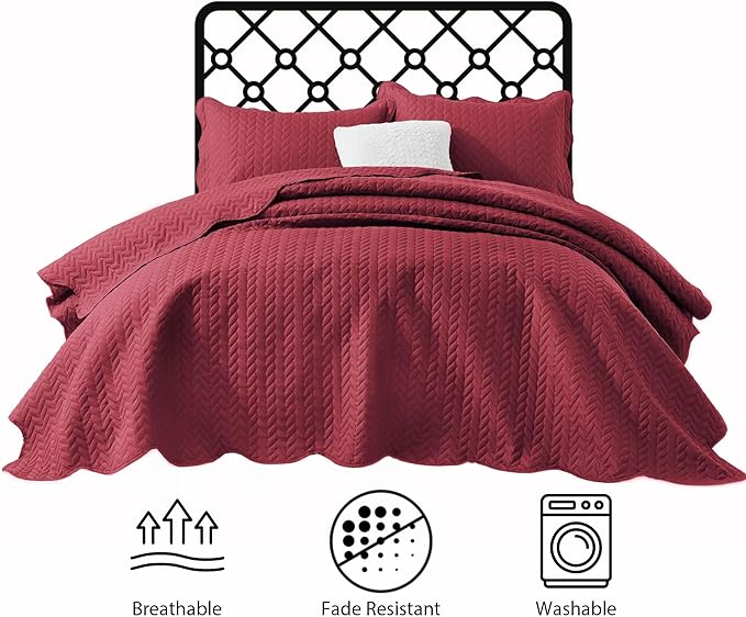 Microfiber Quilt Set - California King - 3 Piece